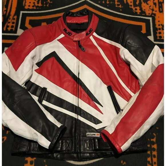 VTG Riding Jacket Size 44 Men Leather, Armor, HJC CIROTECH RIDING GEAR - Picture 6 of 8